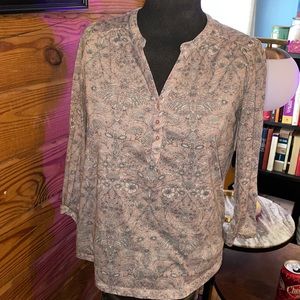 h&m  3/4 sleeve paisley top paisley